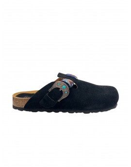 BLACK SUEDE CLOG TAJI