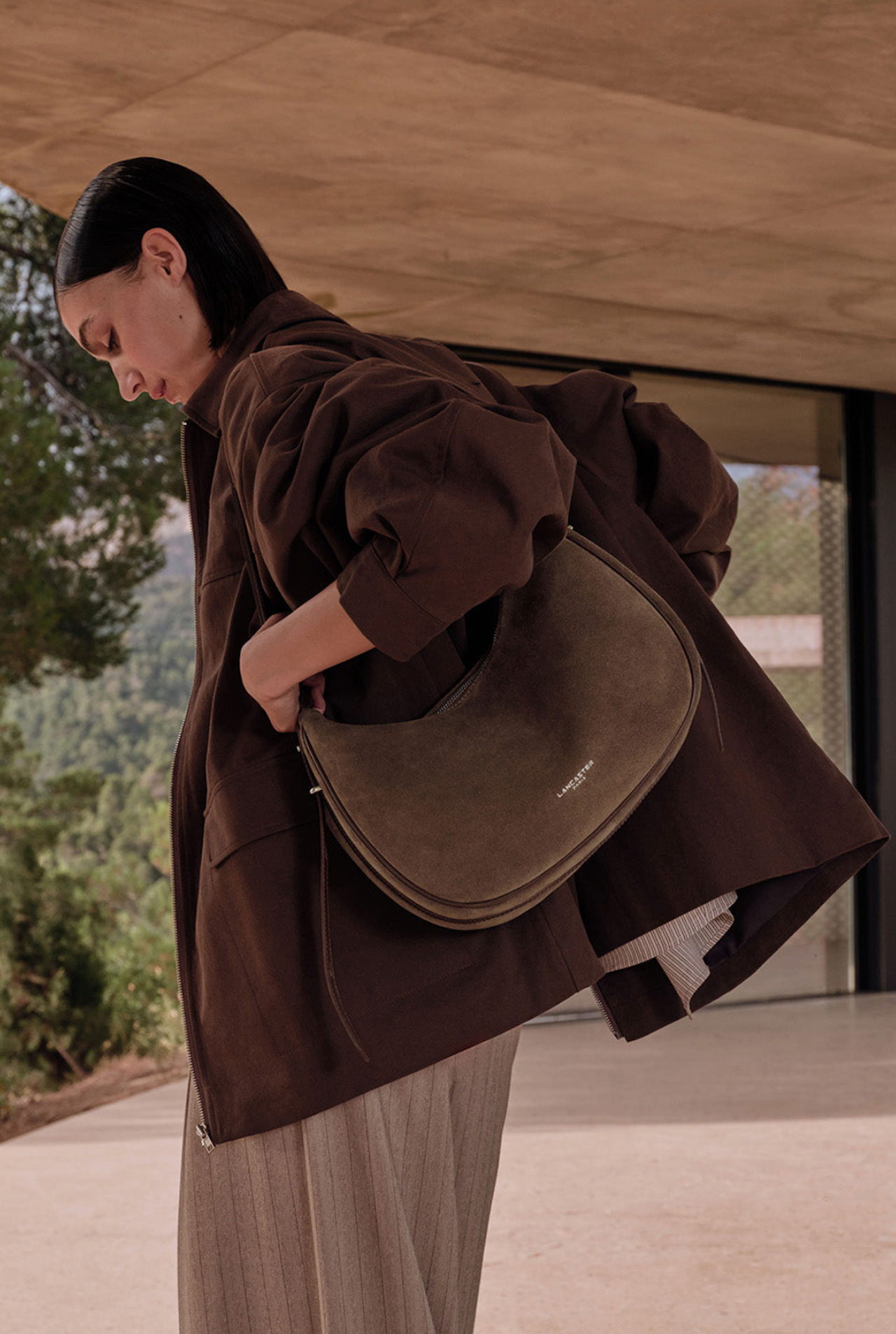 Borsa grande in suede Lancaster