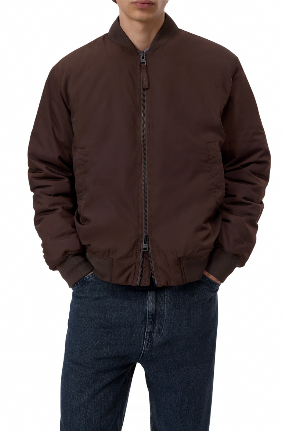 Bomber jacket uomo Closed in twill tecnico blu, vista frontale