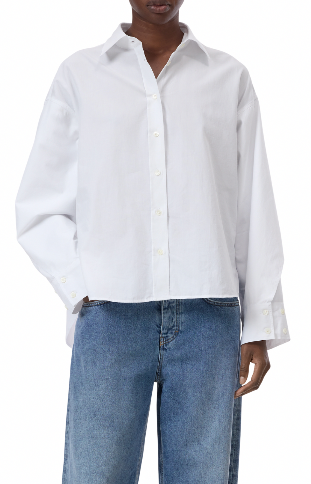 Camicia Closed bianca con orlo curvo e pannello posteriore allungato