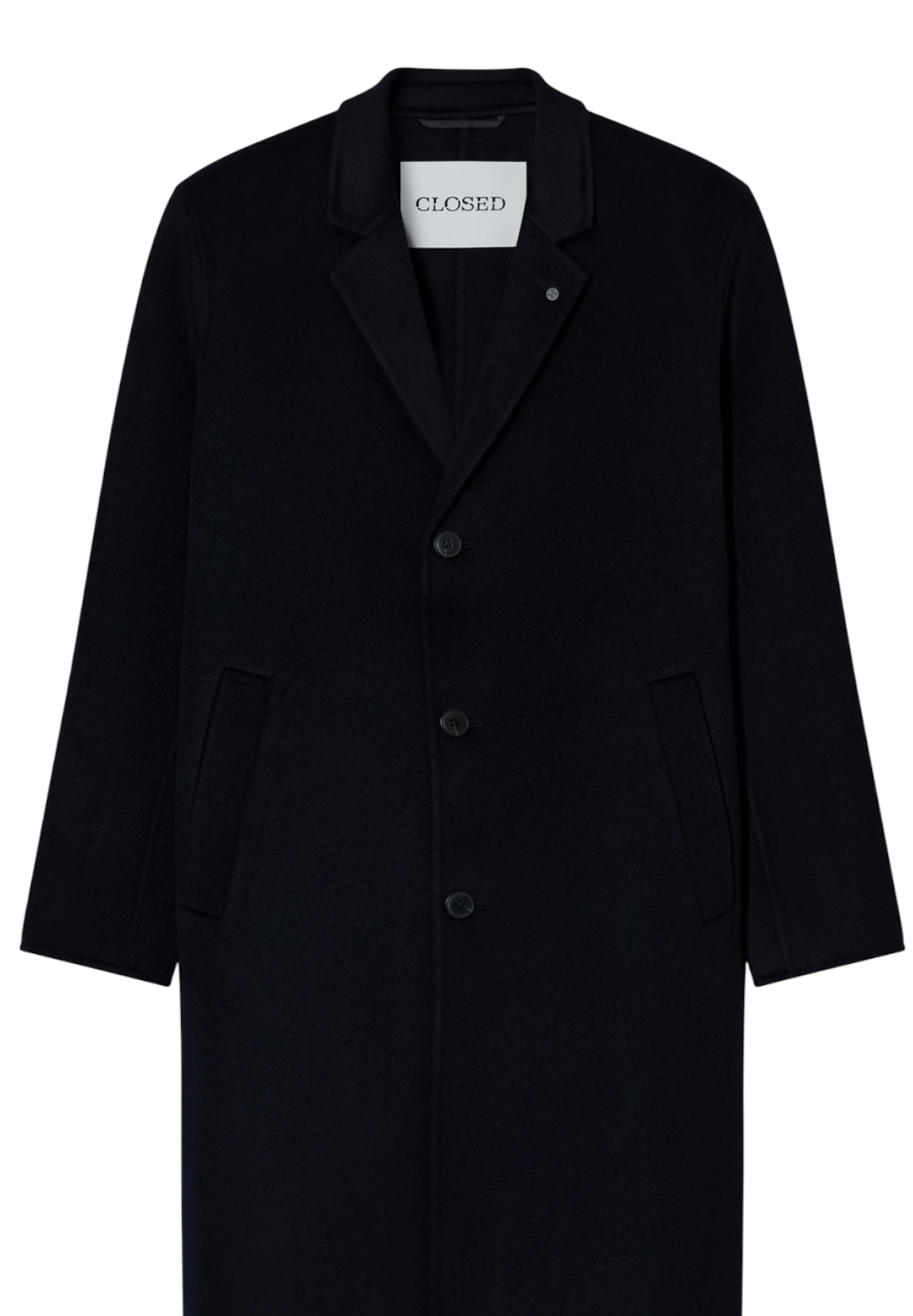 Cappotto in lana double uomo Closed blu, vista frontale
