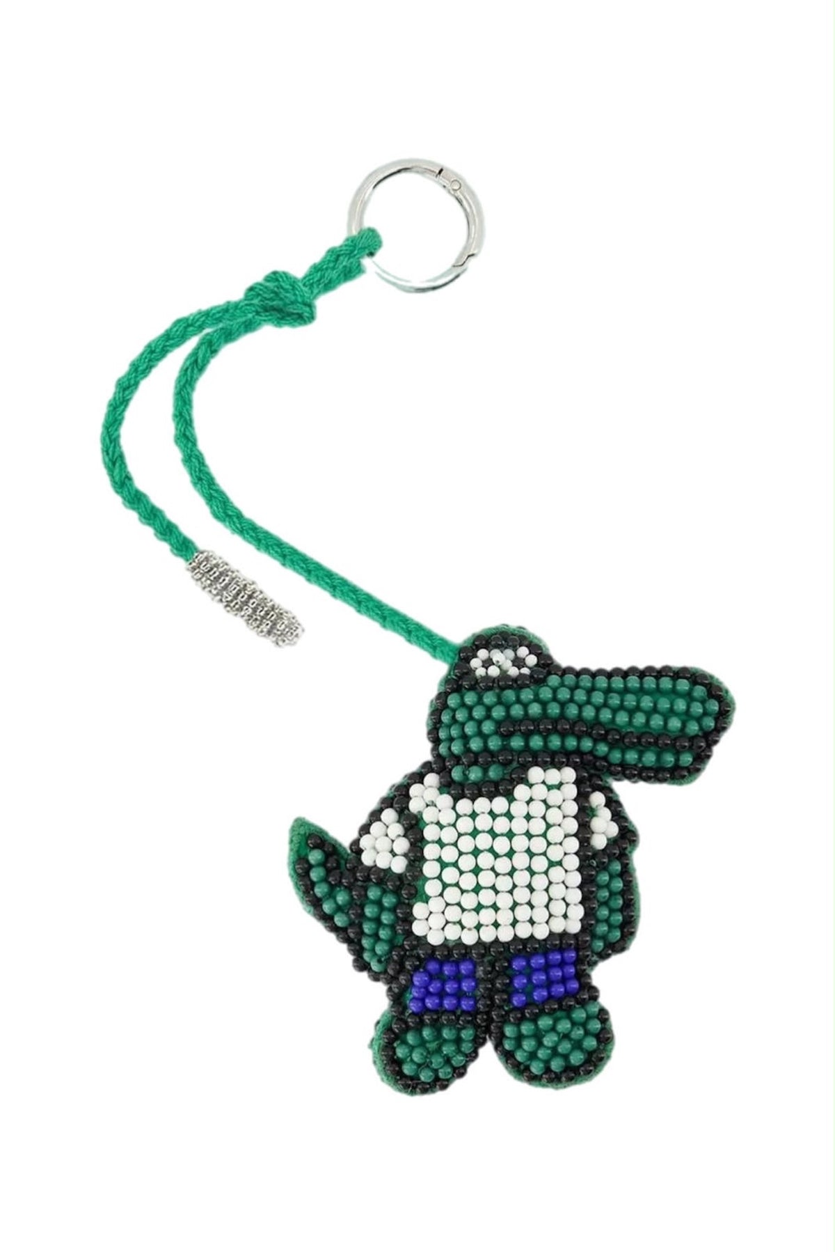 Charm Montempoivre Maison Labiche a forma di coccodrillo in perline — vista frontale