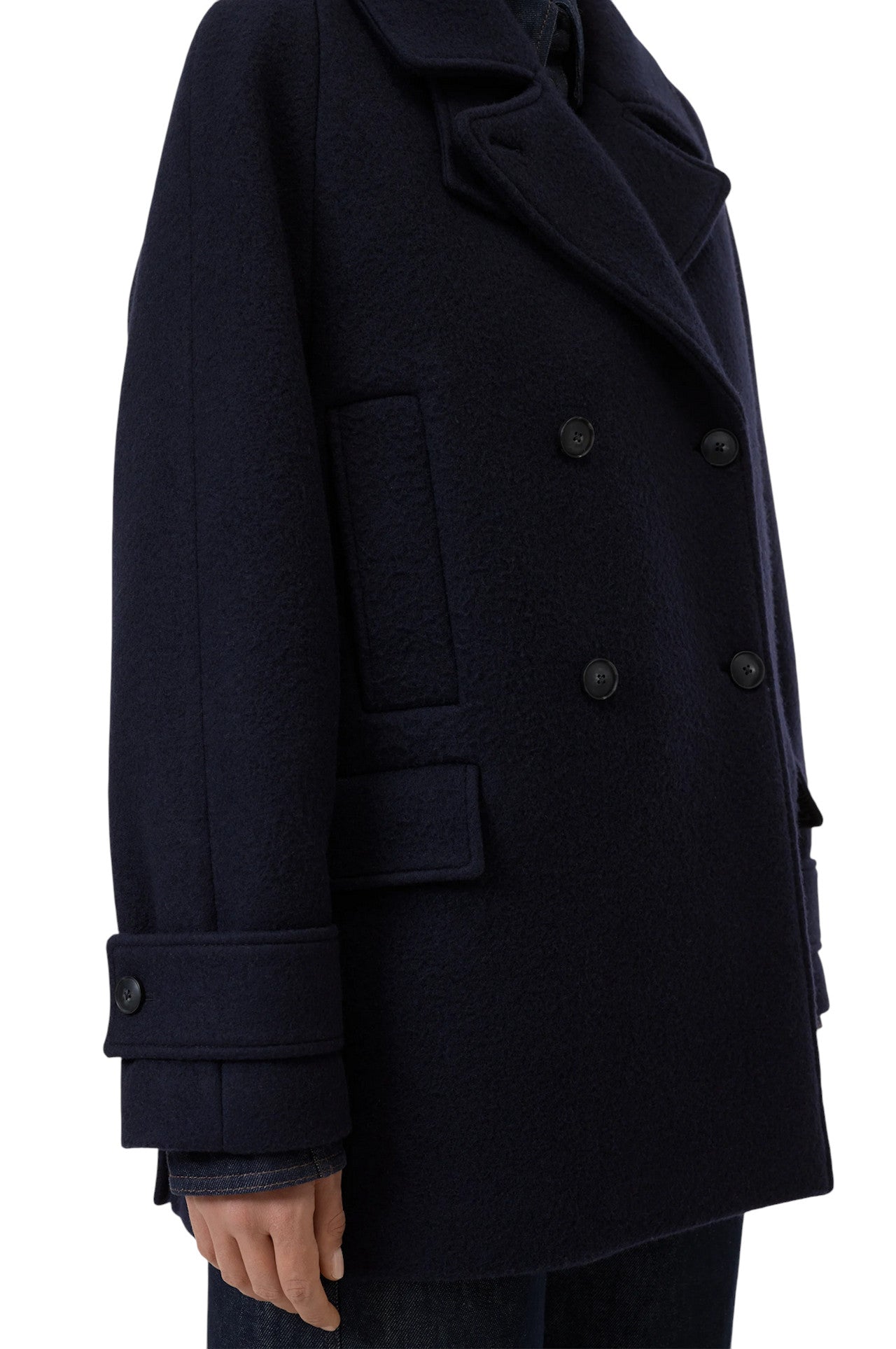 Caban jacket in lana Closed