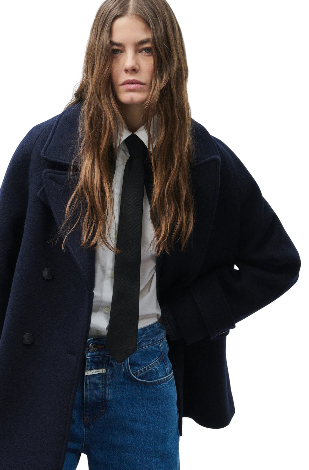 Caban jacket in lana Closed