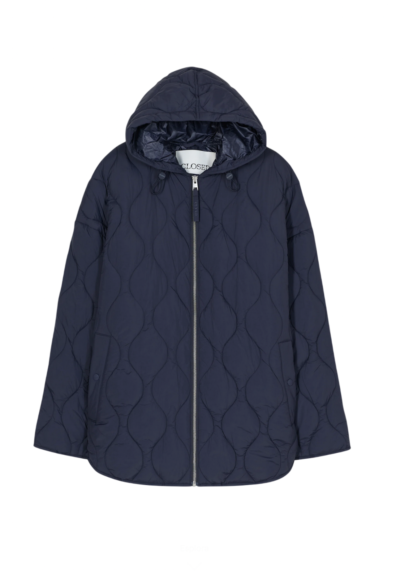 Jacket trapuntata donna Closed in nylon con cappuccio, colore blu