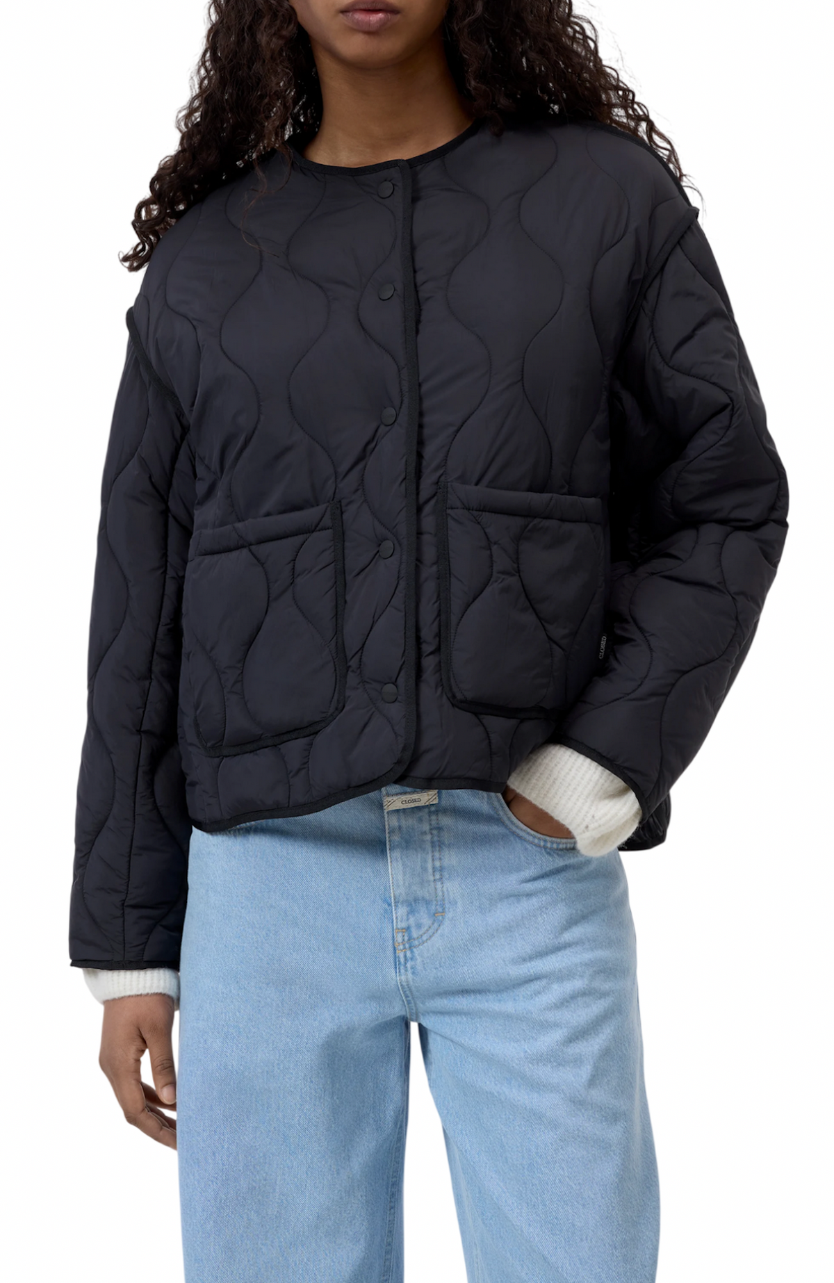 Jacket trapuntata in nylon Closed