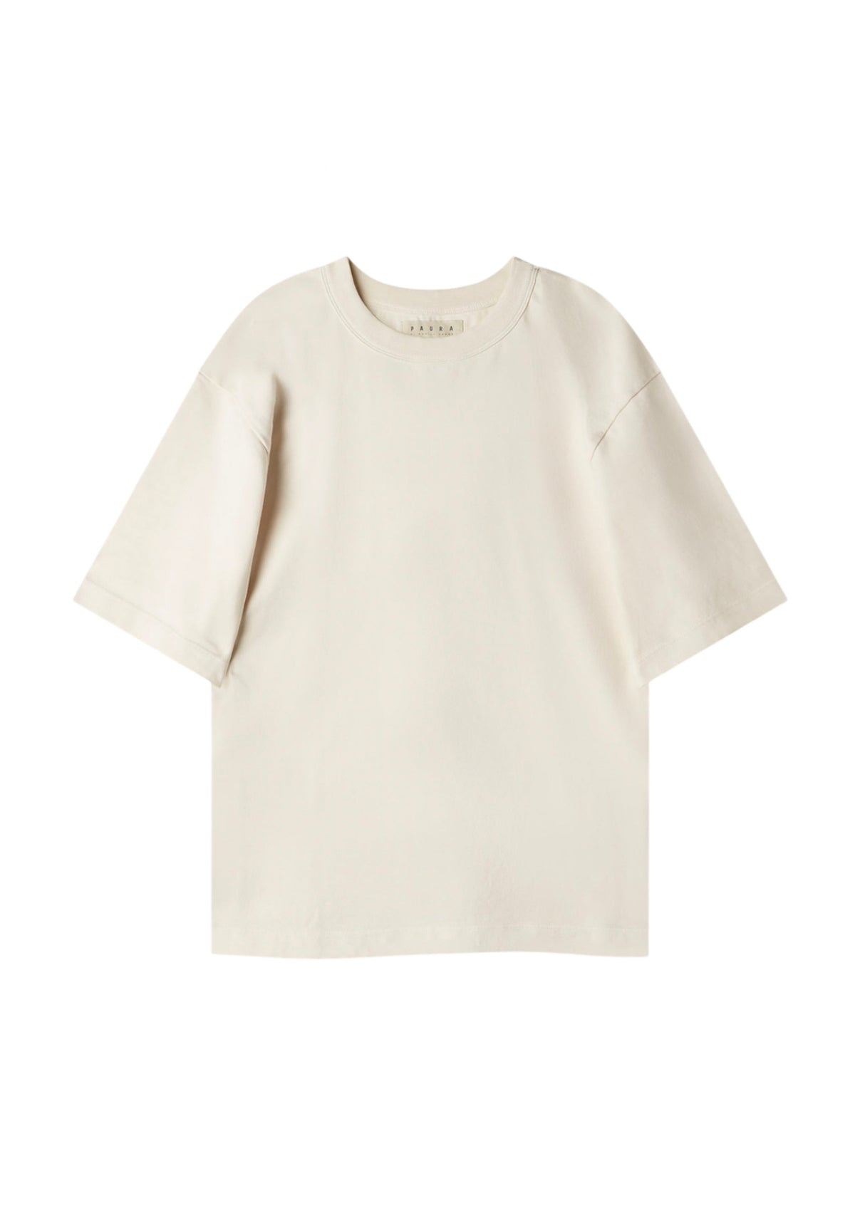 T-shirt Kansas Danilo Paura color latte con girocollo e maniche corte, vista frontale