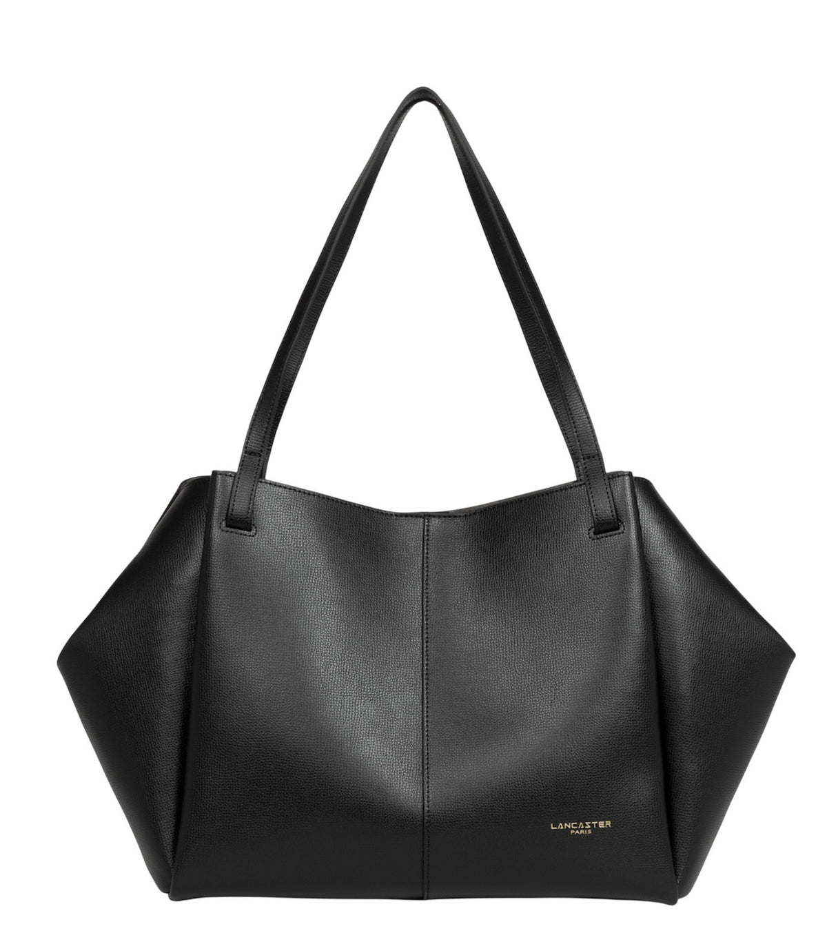 Borsa shopper Sierra Haus Lancaster nera, vista frontale con i lati chiusi
