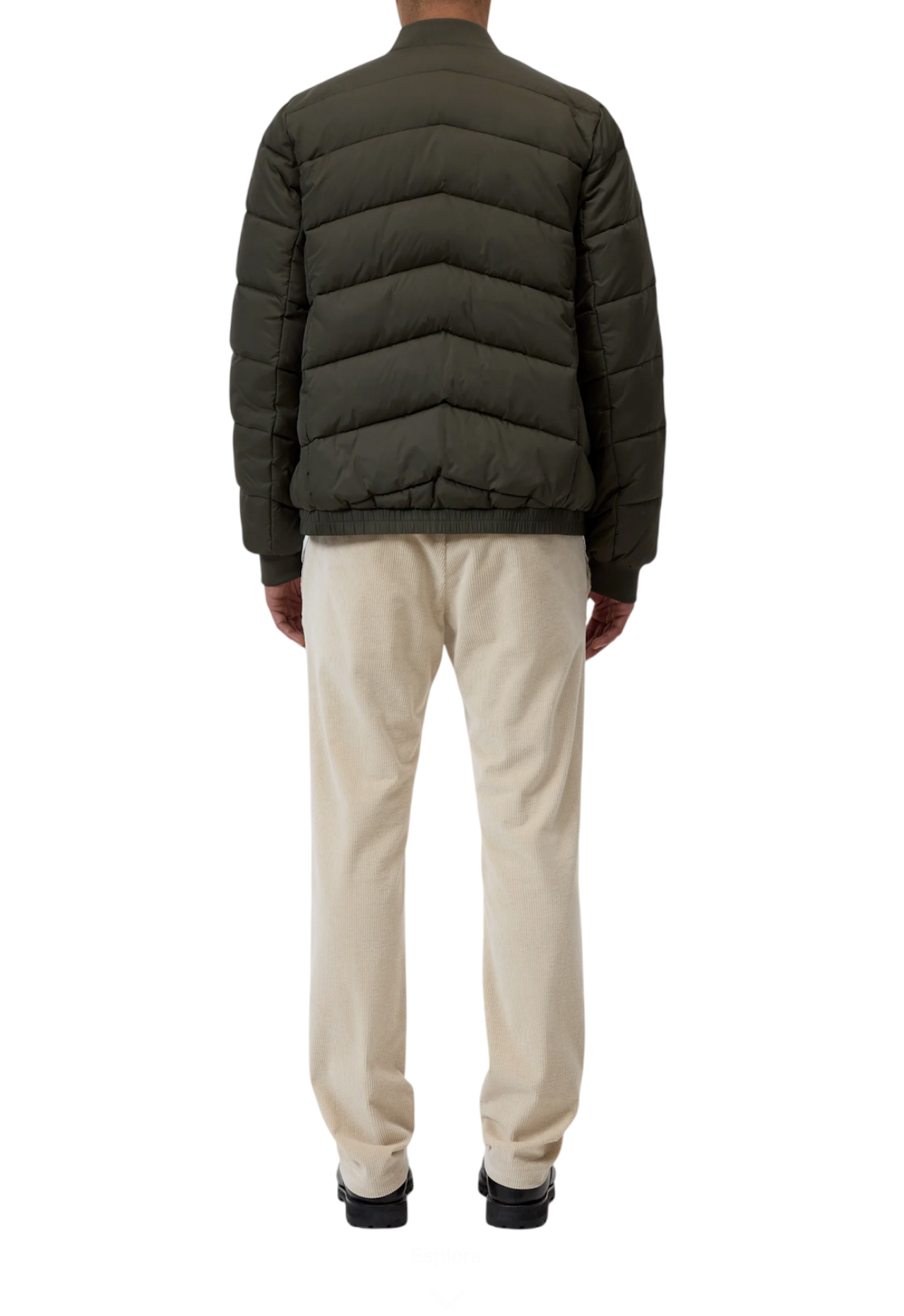 Puffer jacket uomo Closed in nylon verde militare trapuntato con imbottitura vegana