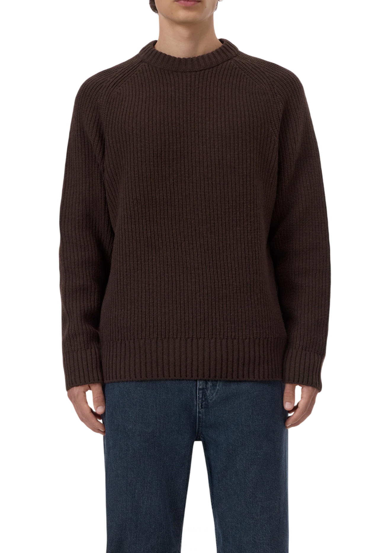 Pull in pura lana Closed girocollo uomo marrone