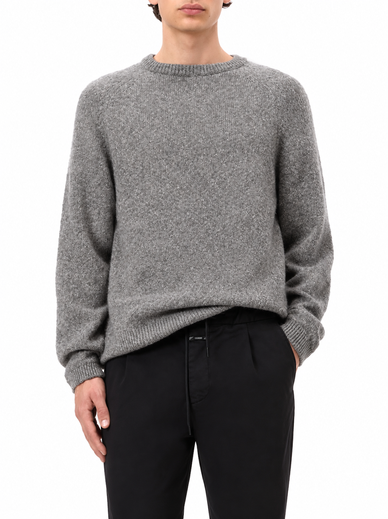  Pull Closed uomo grigio indossato frontale 