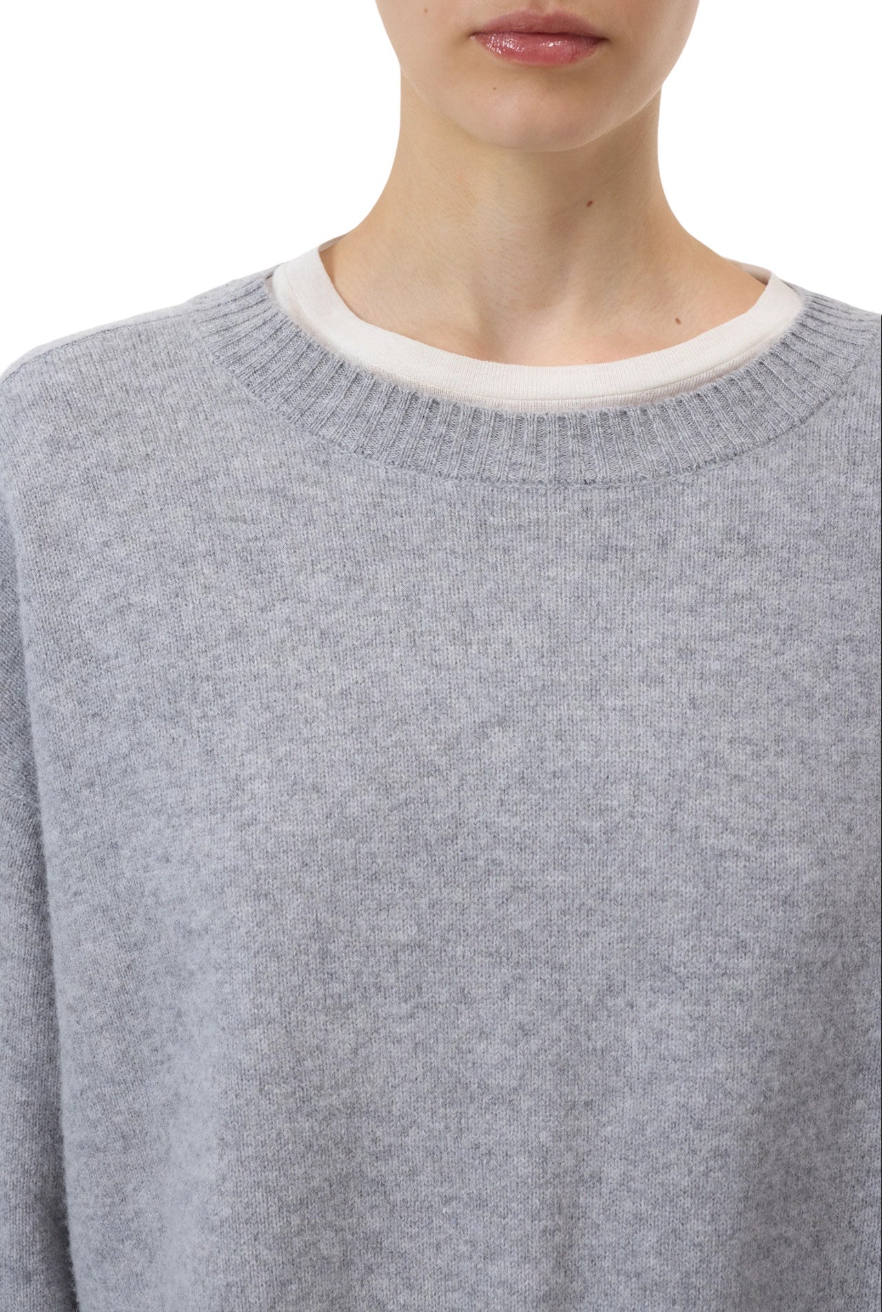 Pull grigio melange Closed