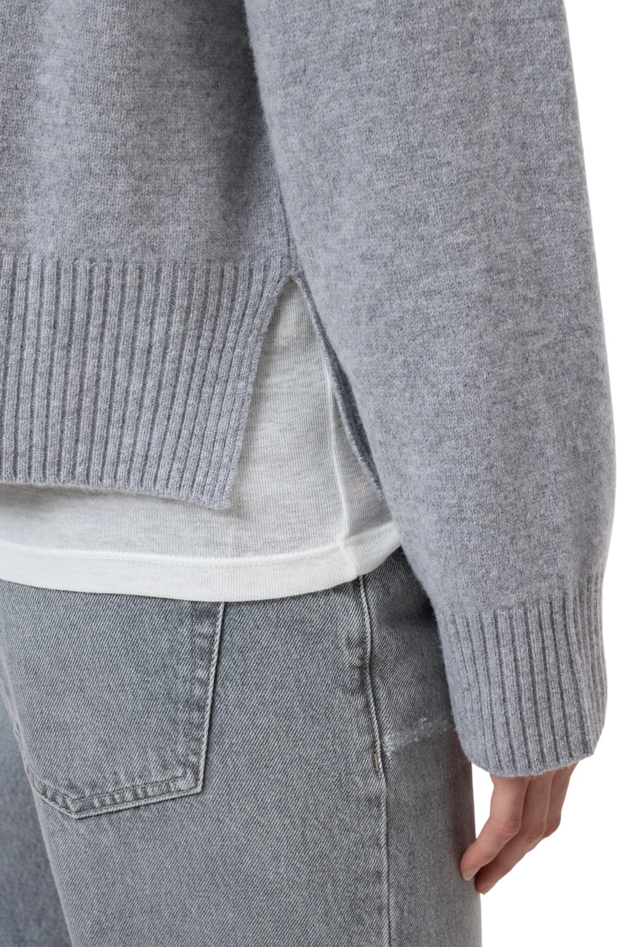 Pull grigio melange Closed