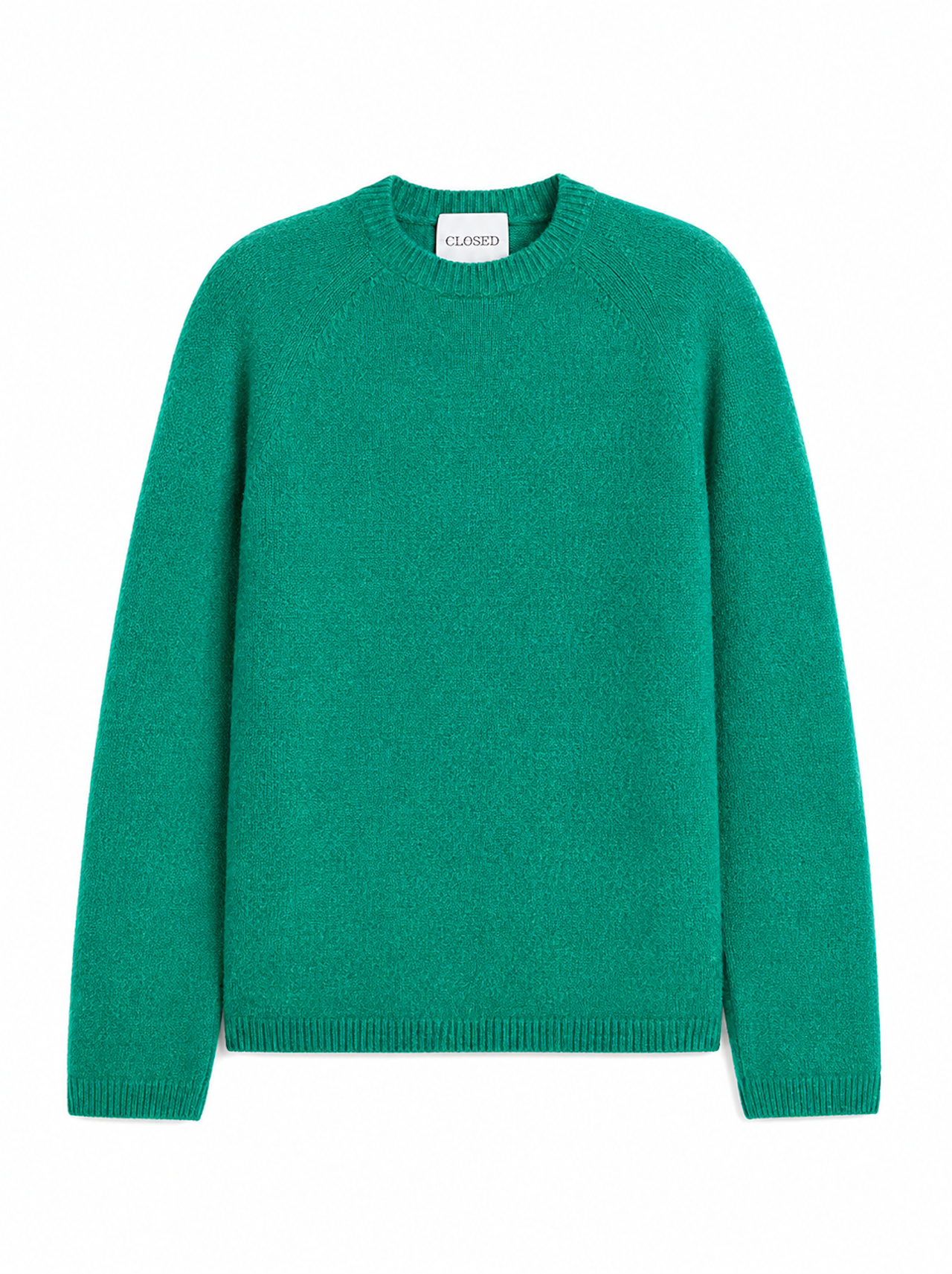 Pull in lana e cotone biologico Closed uomo verde 