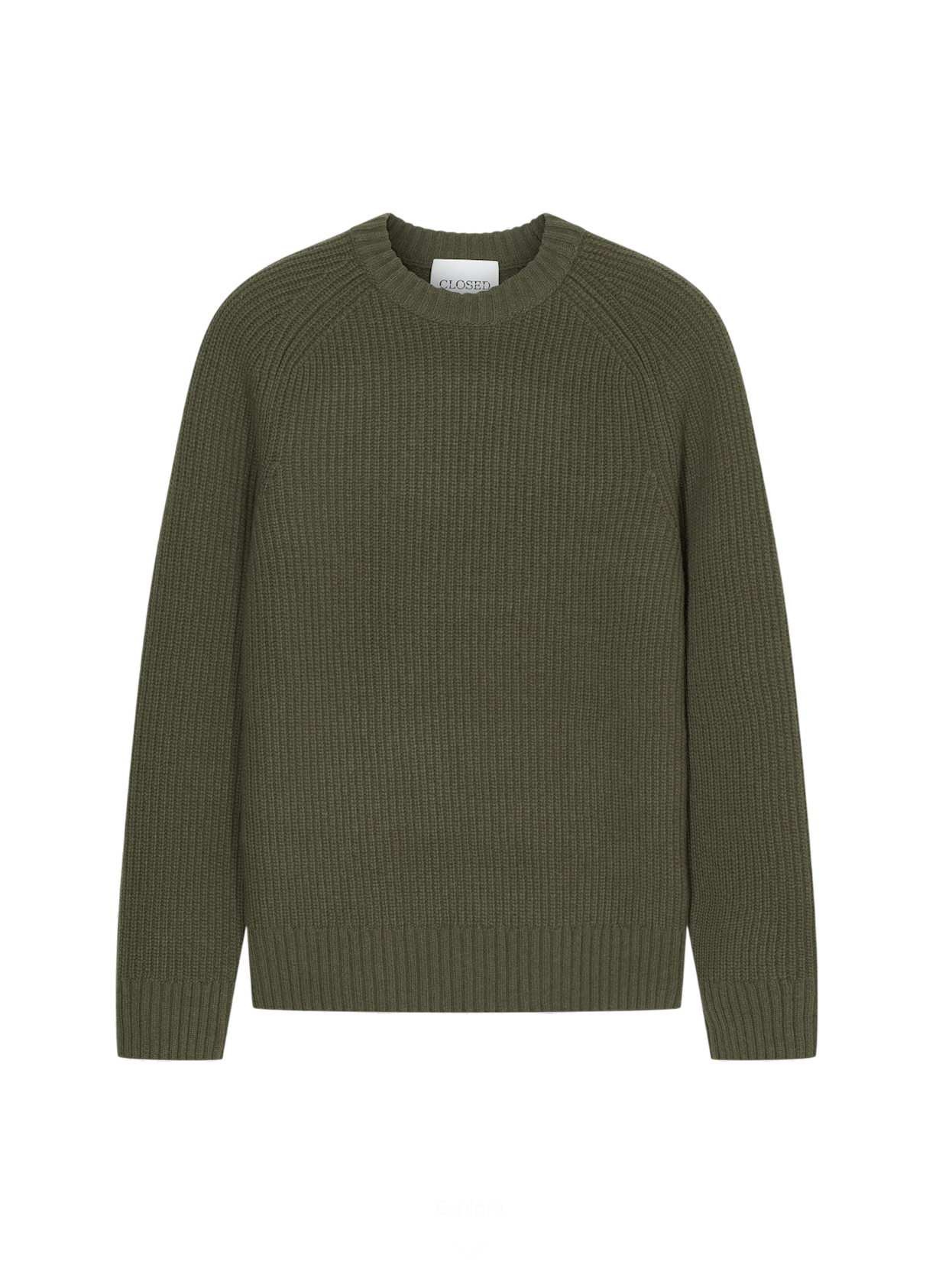 Pull in pura lana Closed girocollo uomo verde miliatre 