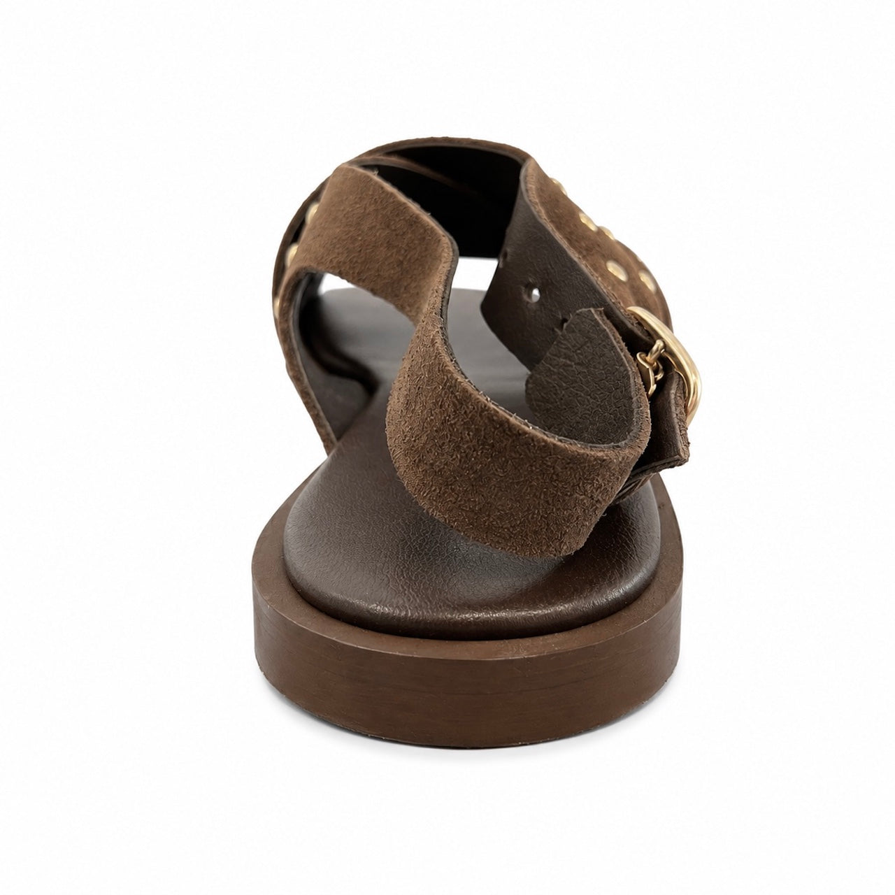 Sandalo in suede marrone Theras