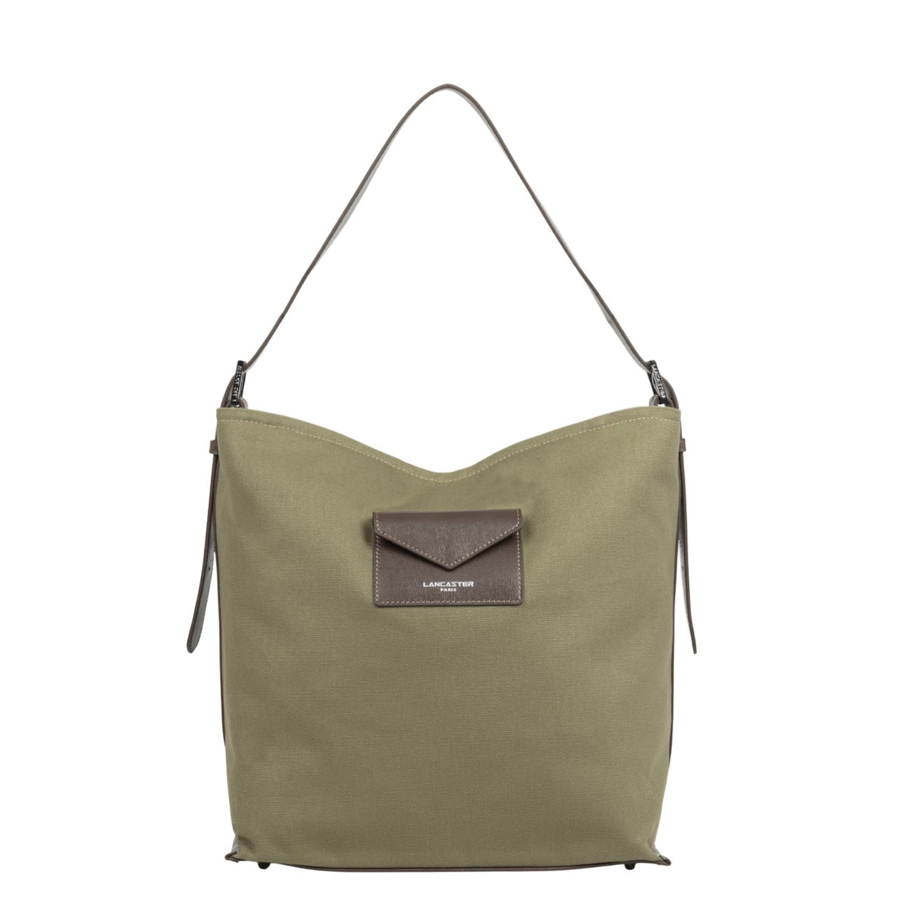 Borsa a secchiello in cotone e pelle Lancaster