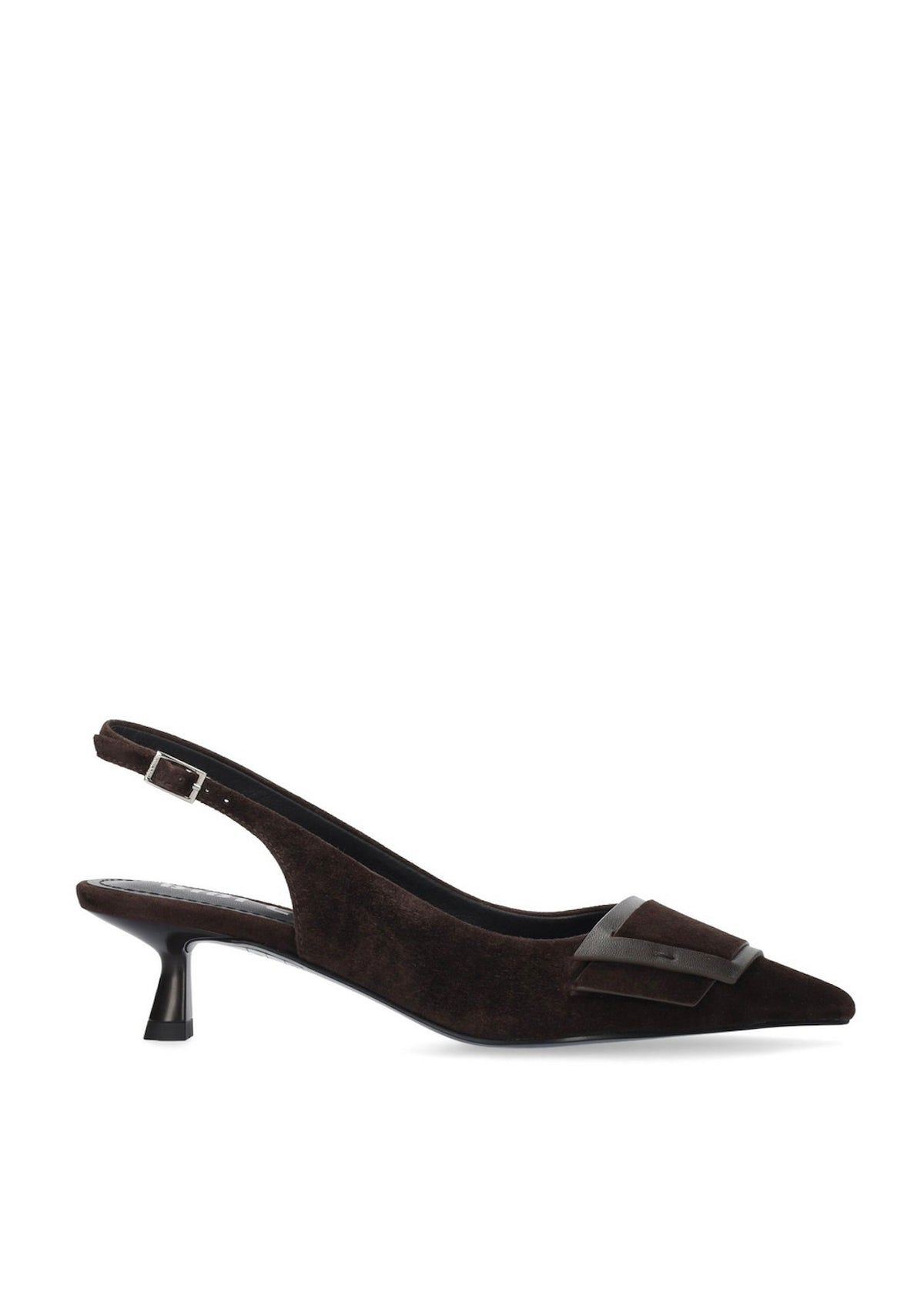 Slingback Astra Bibi Lou in suede marrone con punta affusolata e tacco di 4 cm