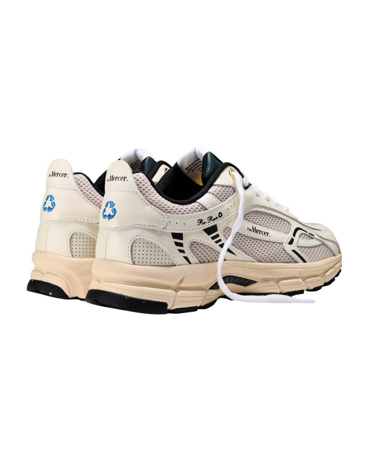 Sneaker The Mercer Brand The Re-Run Classic off white, vista posteriore con dettagli sul tallone.